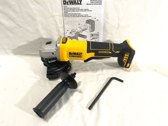 Brand new DeWalt 20 V brushless 4-1/2” angle grinder with slide switch. Retails for $179.