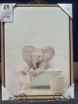 Amy Peterson Baby Elephant Canvas Wall Art