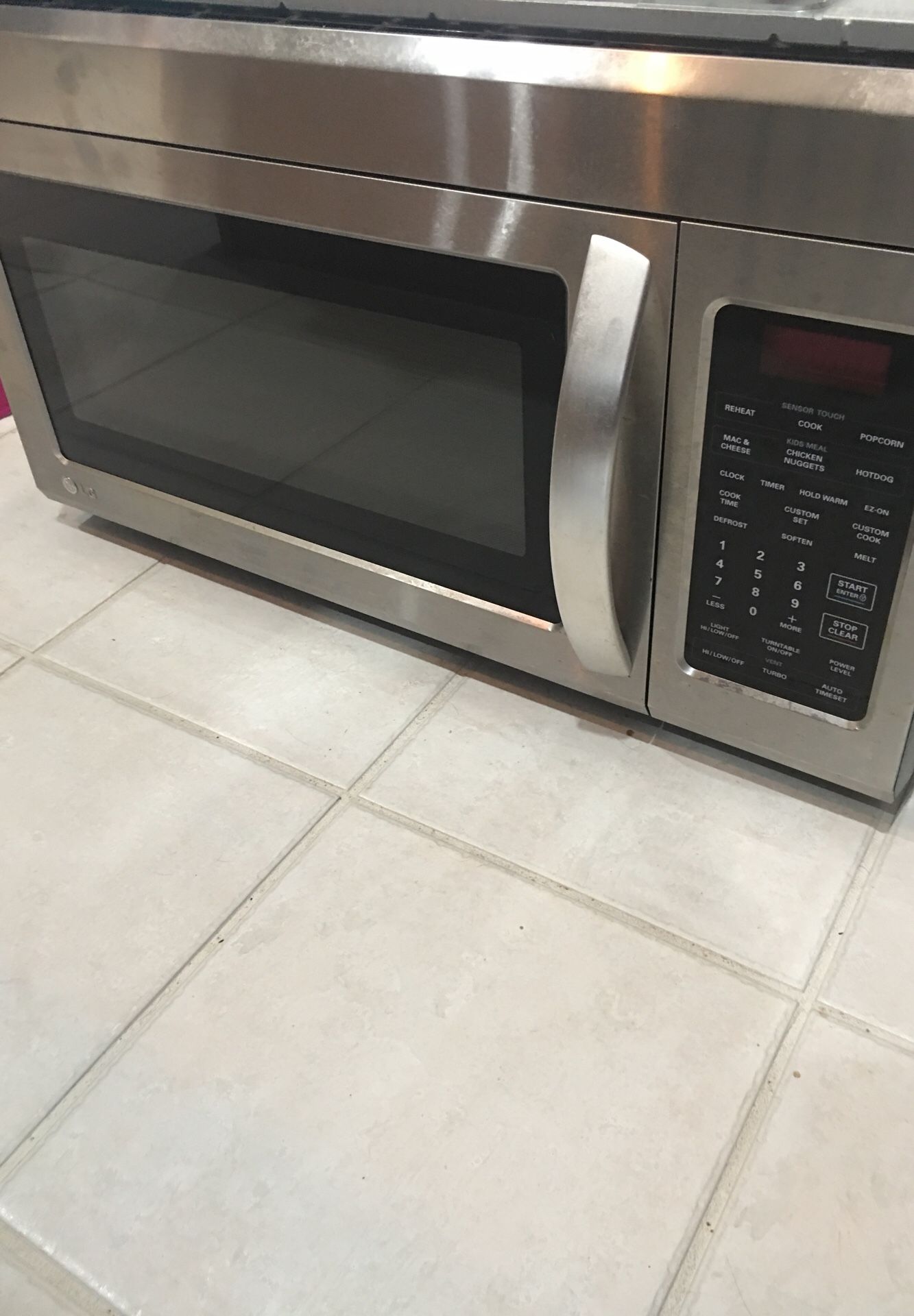 Free LG Microwave Range Oven kitchen Appliance - needs repair