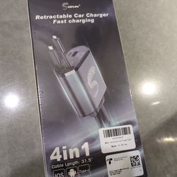 Fast charging RETRACTABLE car charger ($10)