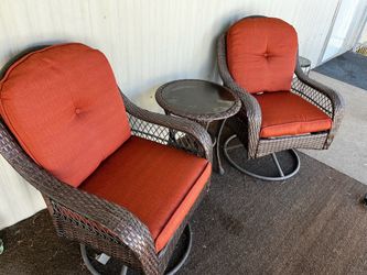 Beautiful set 2 chairs and table always been undercover