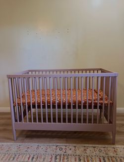 Crate and Barrel Hampshire crib in dusty mauve
