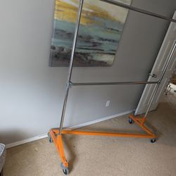 INDUSTRIAL Z-RACK Rolling Clothes Rack.