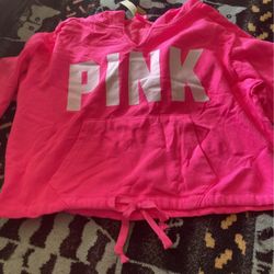 Pink crop sweater, size large