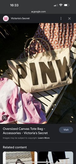 PINK Canvas Tote Bag