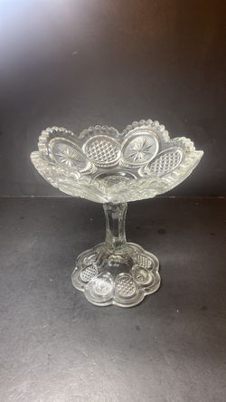 Early American Pressed Glass talk compote