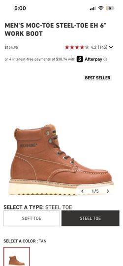 MEN'S MOC-TOE STEEL-TOE EH 6" WORK BOOT