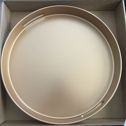 Round Gold Decorative Serving Tray 