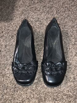 Black Wedge Flats - size 6.5