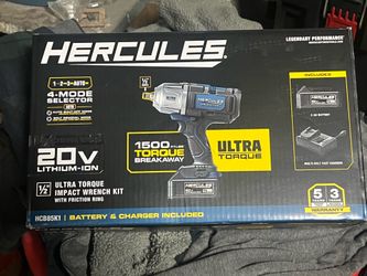 Hercules 20V 1/2” Ultra Torque Impact Wrench Kit (with battery + charger)