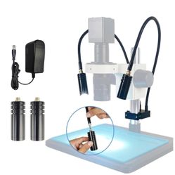 UPWTKIM Light Microscope Dual Gooseneck Spotlight LED Illuminator, Brightness/Diameter Adjustable For 0.79-1.25 Inch Stand Pillar, 6500K Spot Light So