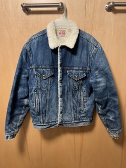 Vintage Levi’s Sherpa-Lined Denim Jacket – WPL 423 (Made in USA) Size 44L