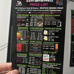 Business Cards, Flyers, Postcards, Banners, Car Magnets, Brochures, Stickers