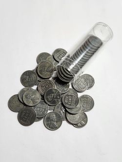 Full Roll 1943-D Steel Wheat Cent Coins