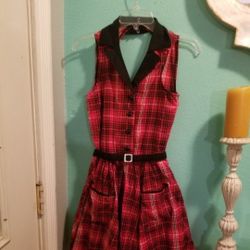 Vintage Style Fifties Plaid Dress..size Med/large Has Some Stretch...Good Condition!