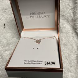 14 kt Gold Flash Played Rose Heart Shape