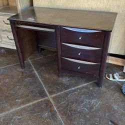 Small Desk / Student Desk With Three Drawers Works Perfect Very Solid