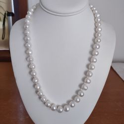 REAL Pearl necklace sterling silver clasp