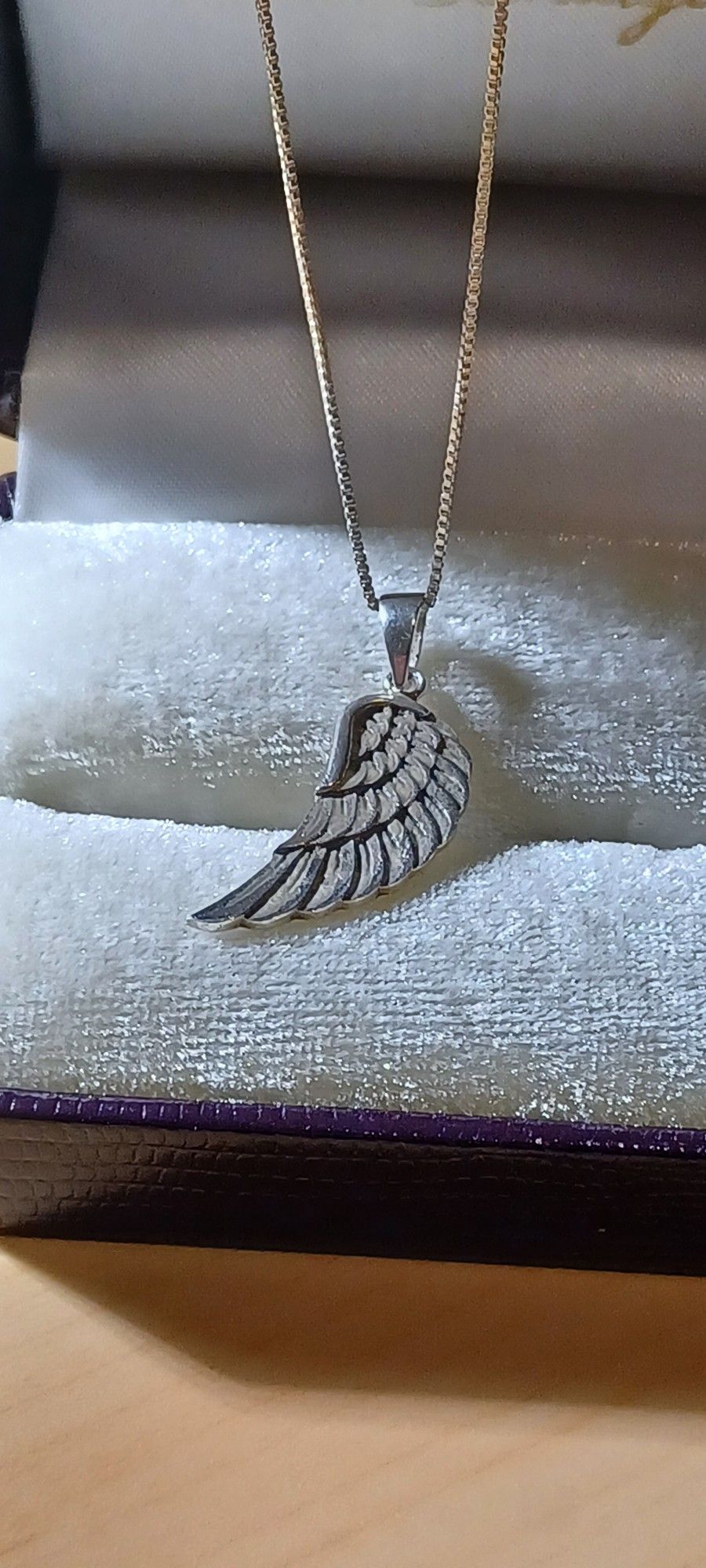 Sterling Silver Angel Wing Necklace 