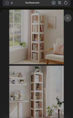 5 tier foldable rotating bookshelf