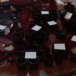 Ruby Red Glassware Sets From Estate Sell
