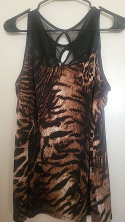 Leopard print Womens 3x sleeveless blouse