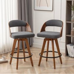 Brand New in Box - Set of 2 Dark Gray 30" Swivel Bar Stools for Kitchen Island