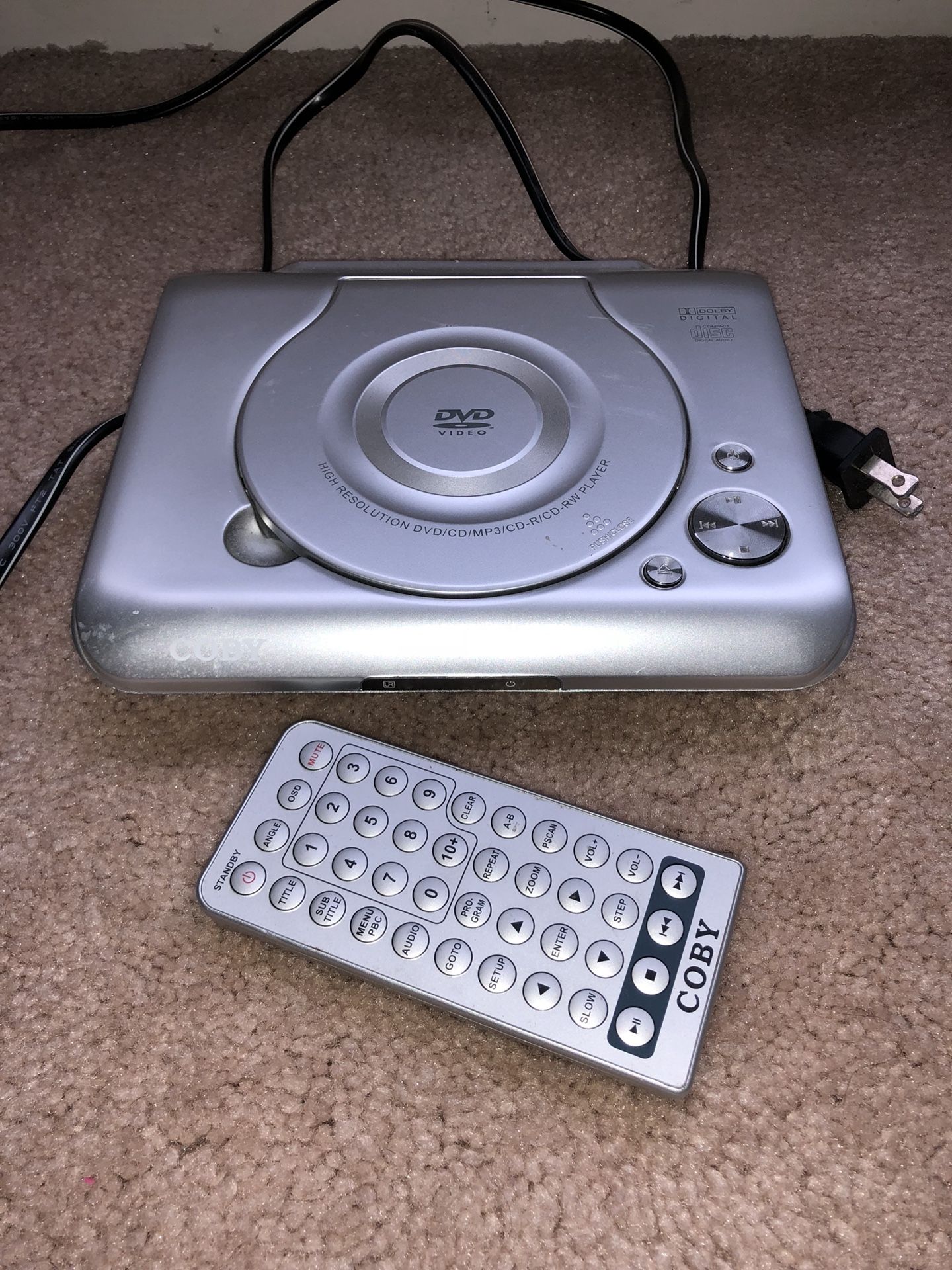 Coby DVD player and remote