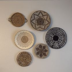 Boho Woven Wall Basket Decor Set