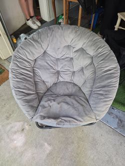 Grey folding saucer chair(Moon chair)