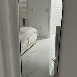 Arch mirror, black frame, hanging, or standing