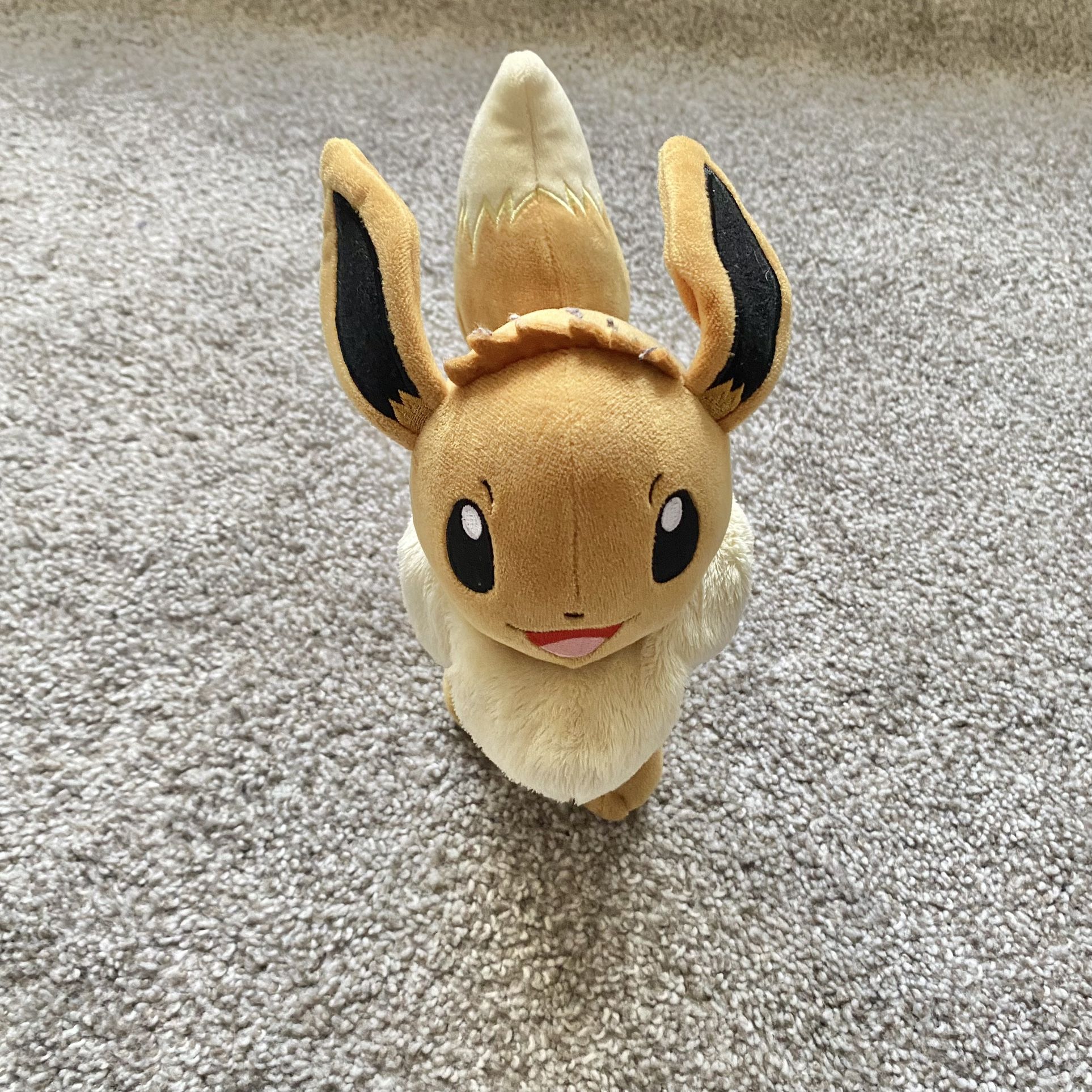 Pokémon Nintendo Eevee Plush Toy Stuffed Animal Fuzzy Standing Open Eyes