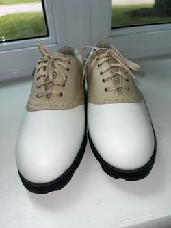 Etonic Two-Tone White and Beige Golf Shoes S 8M
