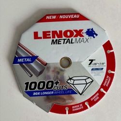 Brand new- still in packaging. Never opened. Lenox MetalMax 7 in. D X 7/8 in. Diamond/Metal Cut-Off Wheel 1 pc