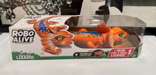ZURU Robo Alive Frilled Neck Lizard Robotic Toy Orange – NEW