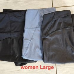 3 Women Leggings.  Size Large 