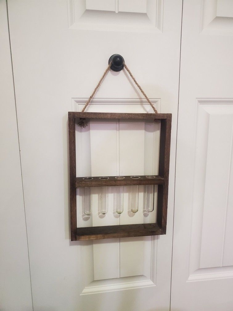 Hanging Plant Propogation Wood And Glass Test Tubes