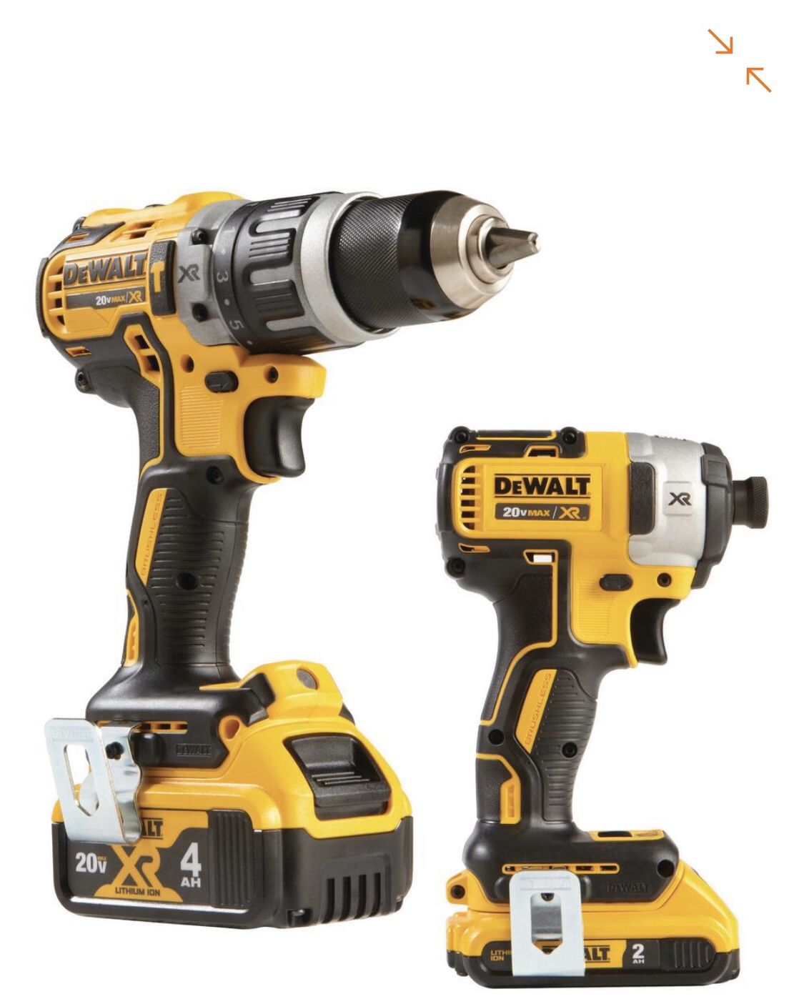DEWALT 20-Volt MAX XR Lithium-Ion Cordless Brushless Drill/Impact Combo Kit (2-Tool) with (1) Battery 2Ah and (1) Battery 4Ah