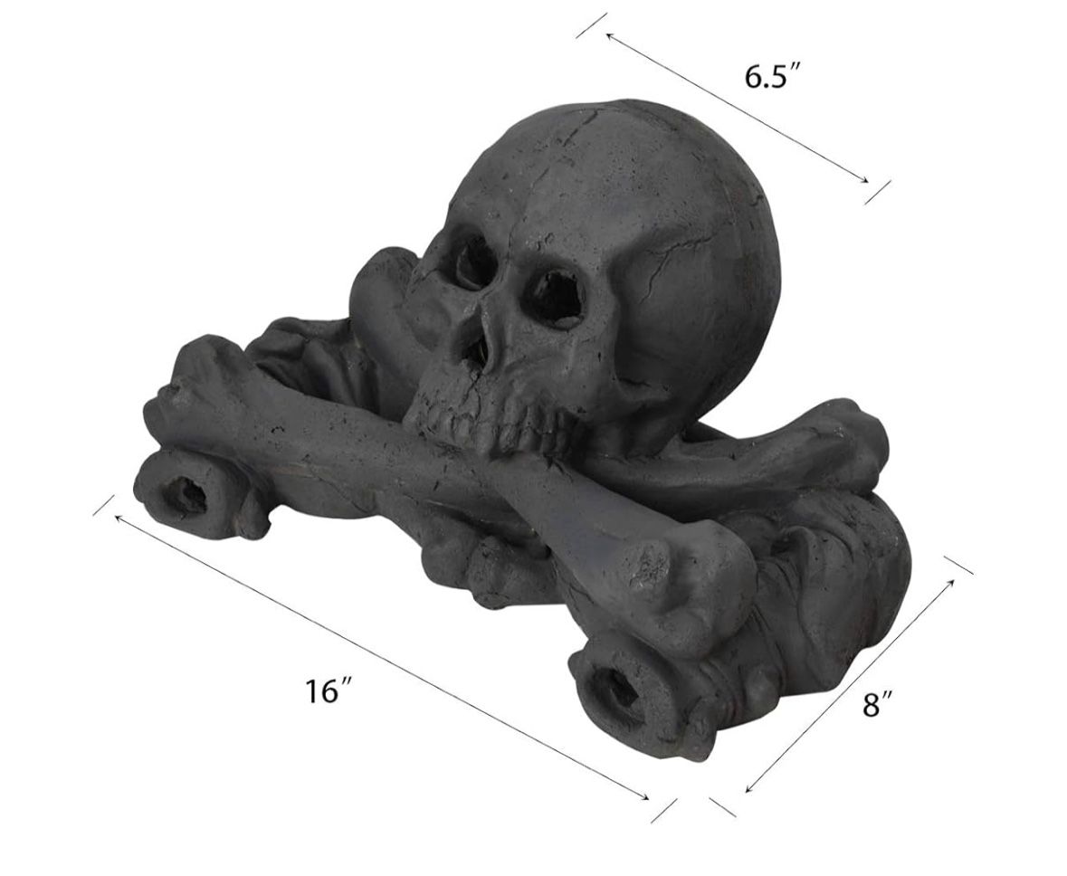 Stanbroil Imitated Human Skulls and Bones Gas Log Decoration Halloween