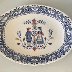 Vintage Johnson Brothers "Hearts & Flowers" oval serving platter. 