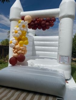 All white wedding and event bounce house