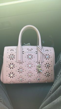Michael Kors Pink Floral Studded Satchel