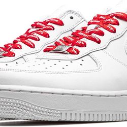Supreme Nike Air Force 1 White With Red Box Logo