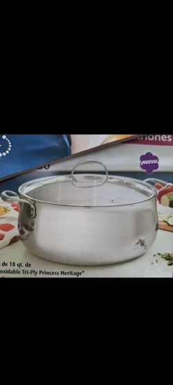 CASEROLA HONDA DE 18 QT DE ACERO INOXIDABLE TRI PLY PRINCESS HOUSE ⚘️