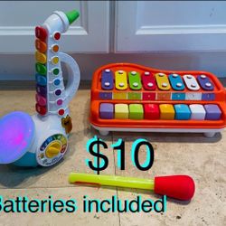 $10 Educional Baby Toys Batteries included Leapfrog teach count,ligths up,play Song & sound