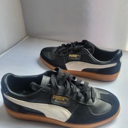 Men's Shoes PUMA PALERMO LEATHER Casual Lace Up Sneakers (contact info removed)3 BLACK  Sz 8.5