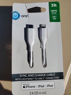 3 ft sync and charge with lightning to usb-c