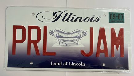 PEARL JAM Chicago 2023 Concert Illinois License Plate United Center 9/7/23 NEW