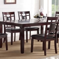 Brand New Espresso 7pc Dining Table Set