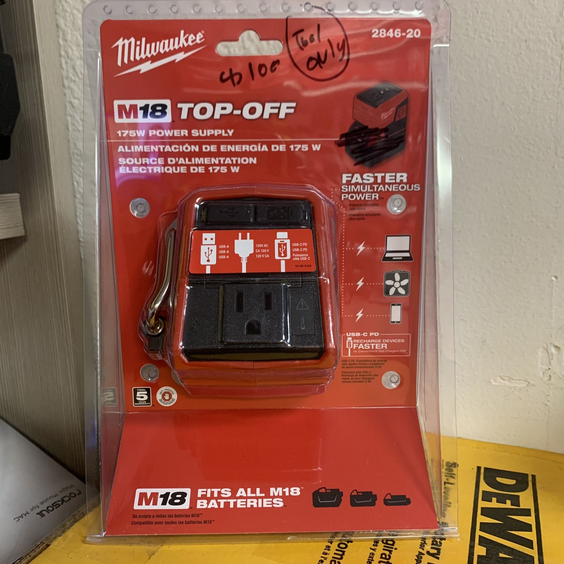 Milwaukee New TOO OFF POWER SUPPLY 18M No Battery